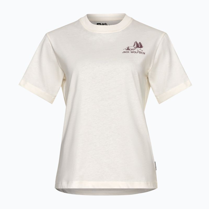 Women's T-shirt Jack Wolfskin Cadena tent cotton white 5