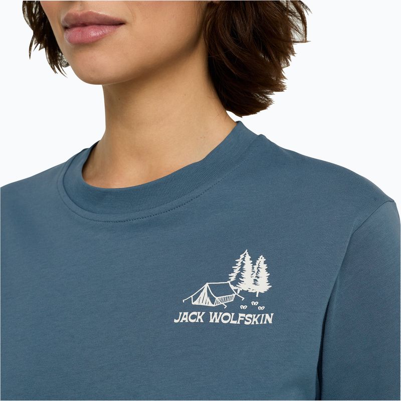 Women's T-shirt Jack Wolfskin Cadena tent aluminium blue 4