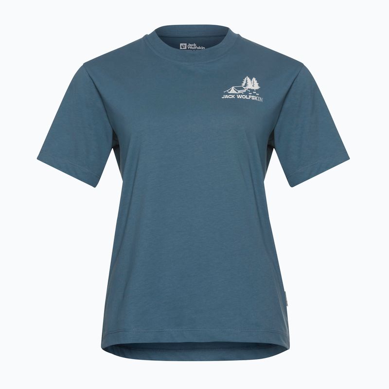 Women's T-shirt Jack Wolfskin Cadena tent aluminium blue 5