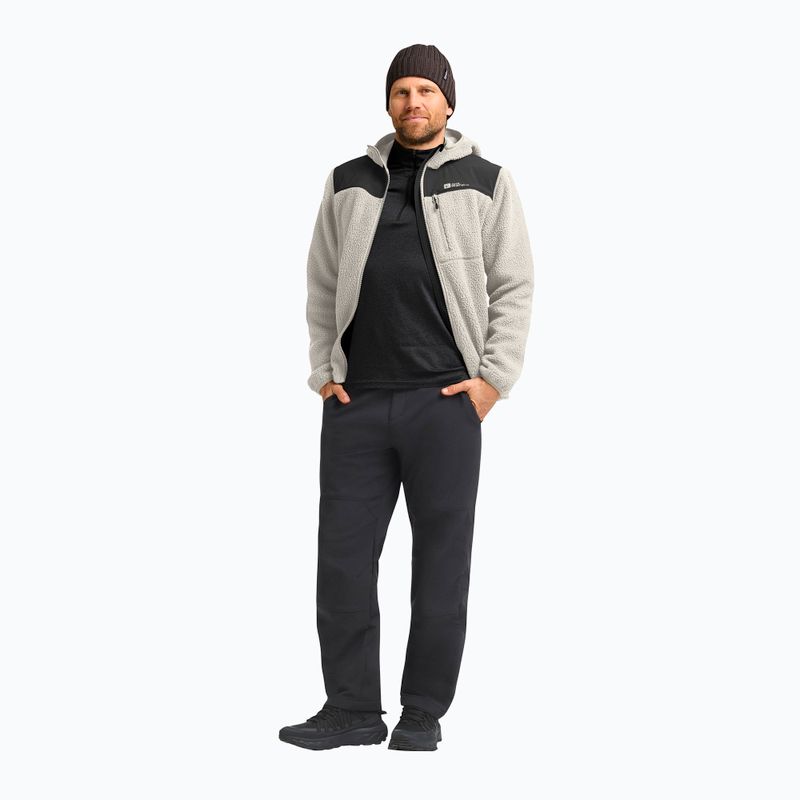 Men's fleece sweatshirt Jack Wolfskin Kammweg Pile Fz pale sand 2