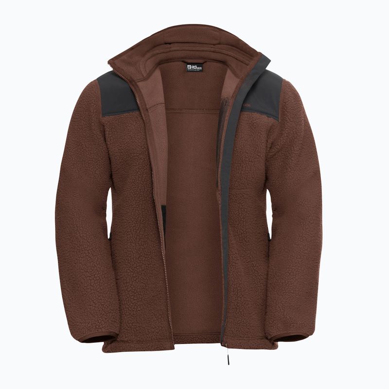 Men's fleece sweatshirt Jack Wolfskin Kammweg Pile Fz hot choc 9