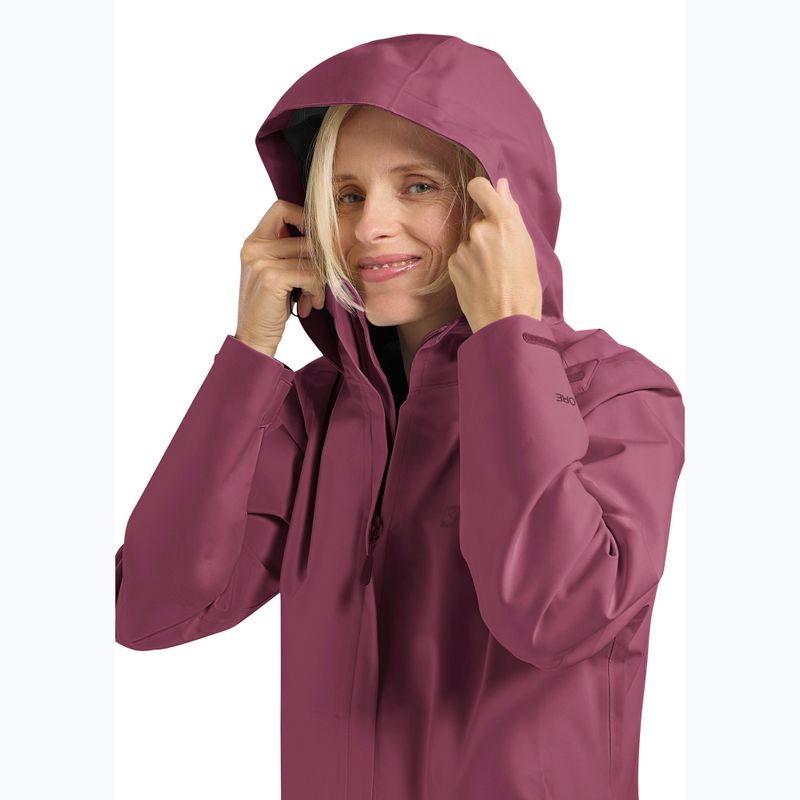 Women's rain jacket Jack Wolfskin Trailtime 2L raisin 5