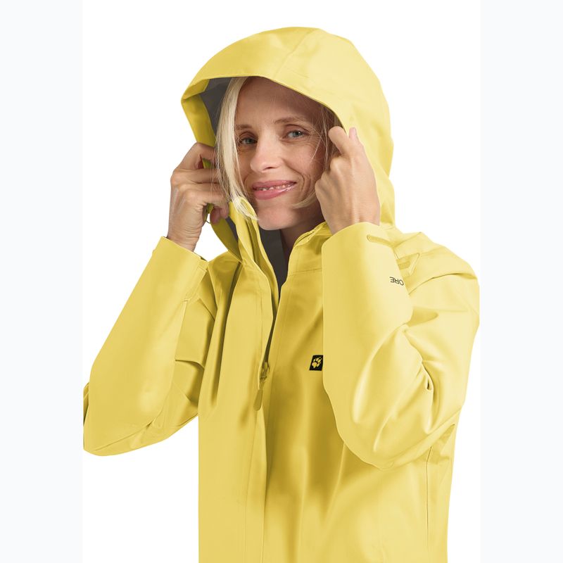 Women's rain jacket Jack Wolfskin Trailtime 2L lemon ice 5