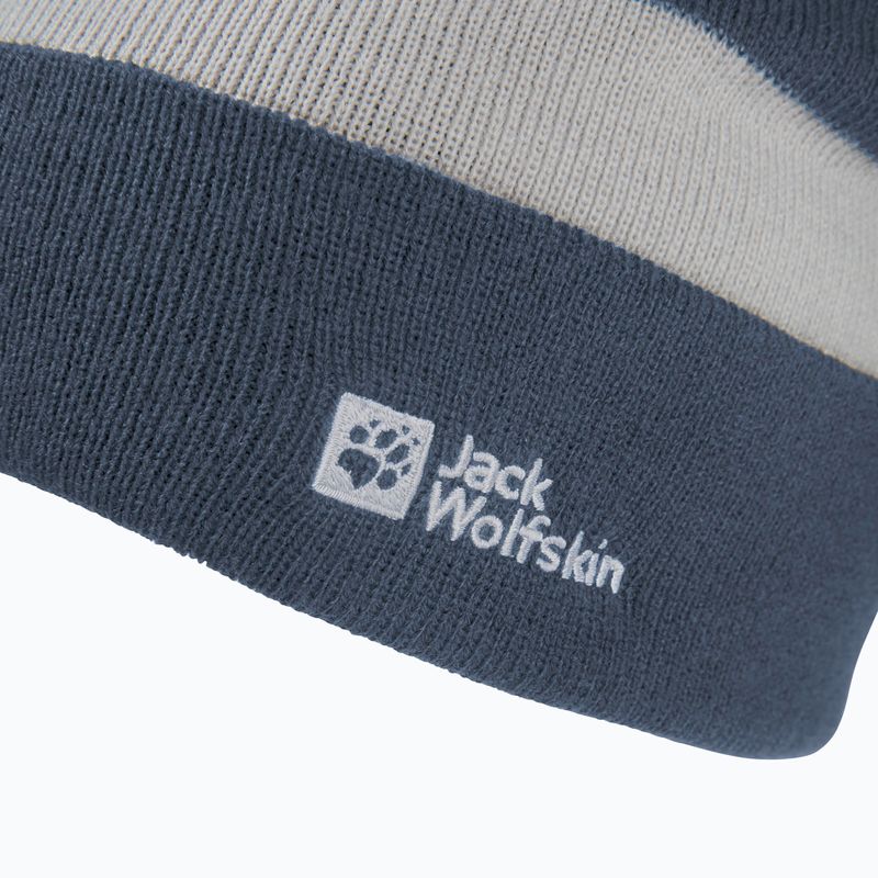 Children's winter hat Jack Wolfskin Stripy Knit midnight sky 3