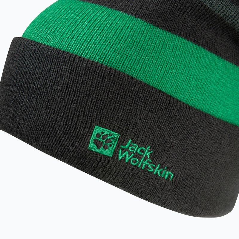 Children's winter hat Jack Wolfskin Stripy Knit slate green/mystic 3