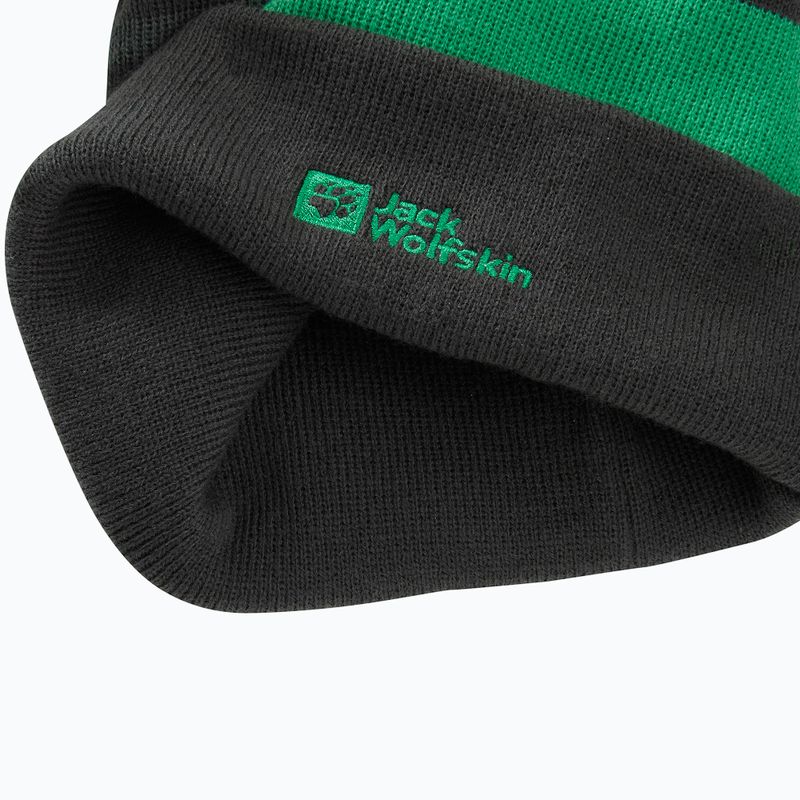 Children's winter hat Jack Wolfskin Stripy Knit slate green/mystic 5