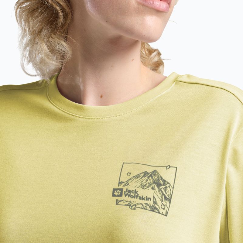 Women's T-shirt Jack Wolfskin Vonnan Graphic ridge leaf lemon ice 4