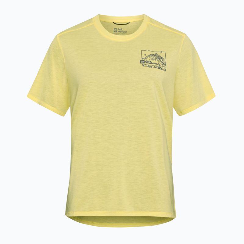 Women's T-shirt Jack Wolfskin Vonnan Graphic ridge leaf lemon ice 5