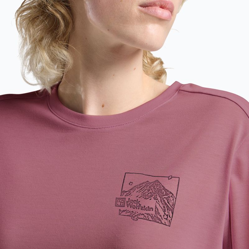 Women's T-shirt Jack Wolfskin Vonnan Graphic ridge leaf raisin 4