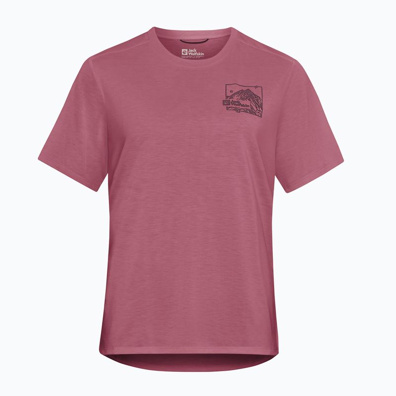 Women's T-shirt Jack Wolfskin Vonnan Graphic ridge leaf raisin 5