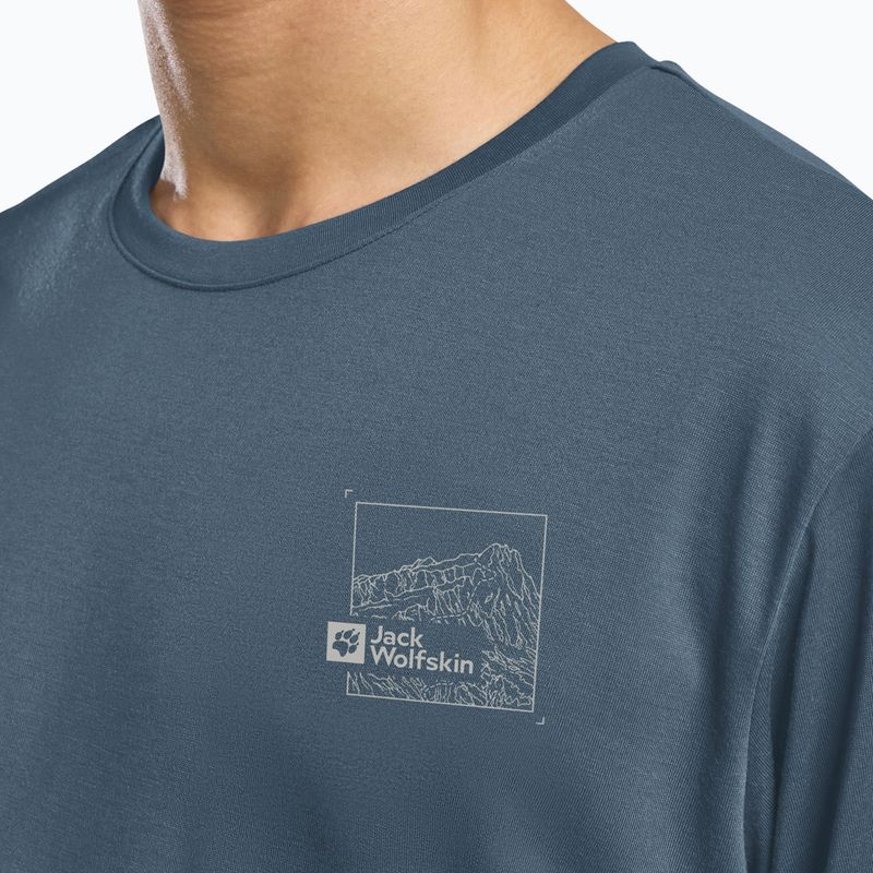 Men's T-shirt Jack Wolfskin Vonnan Graphic peak trail midnight sky 5