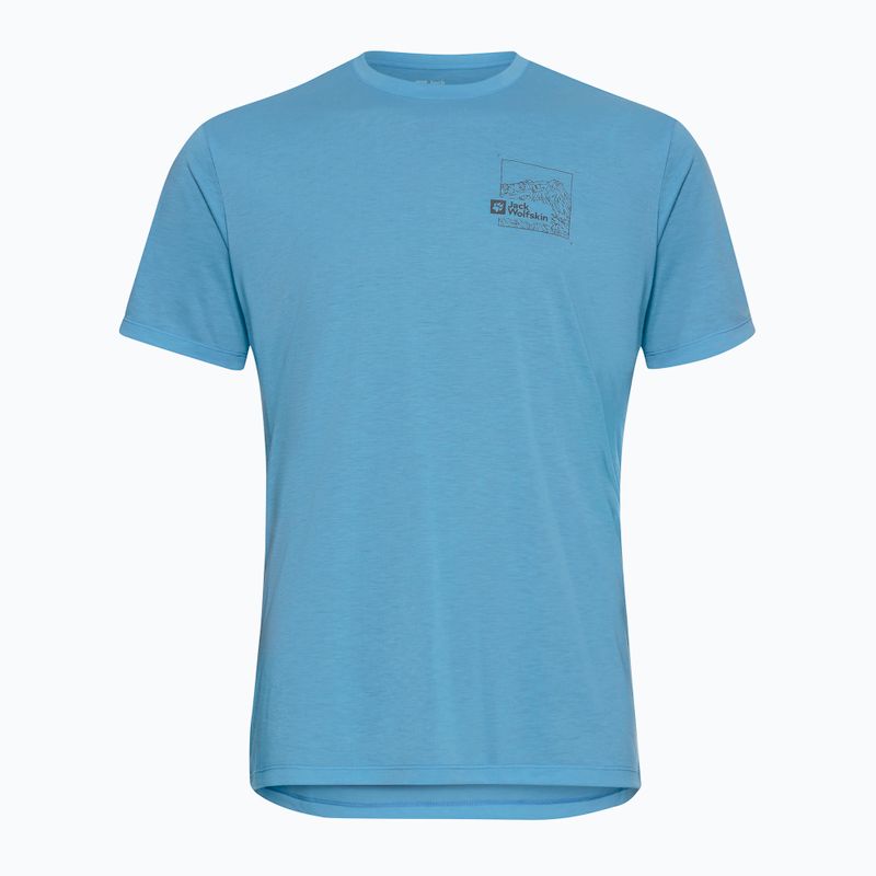 Men's T-shirt Jack Wolfskin Vonnan Graphic peak trail sky blue 6