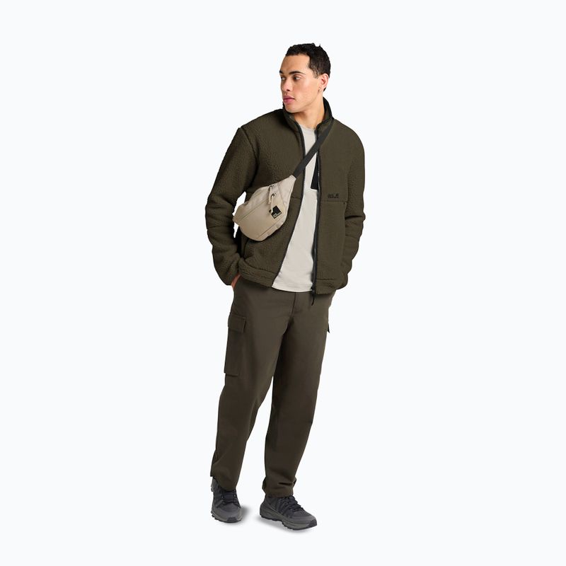 Men's fleece sweatshirt Jack Wolfskin Stone Lite obsidian moss 2