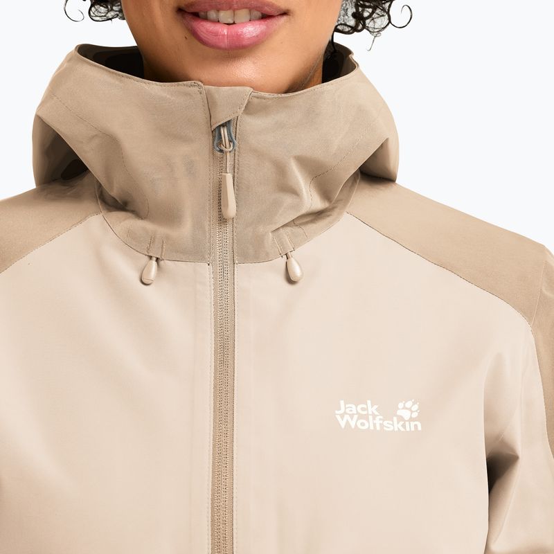 Women's rain jacket Jack Wolfskin Wildbound 2L oyster 4