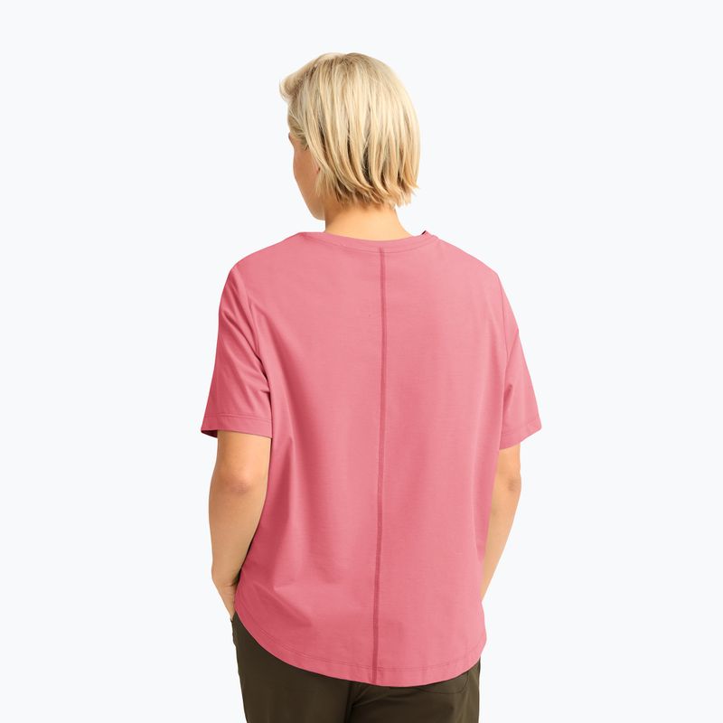 Women's trekking T-shirt Jack Wolfskin Travel T evening rose 3