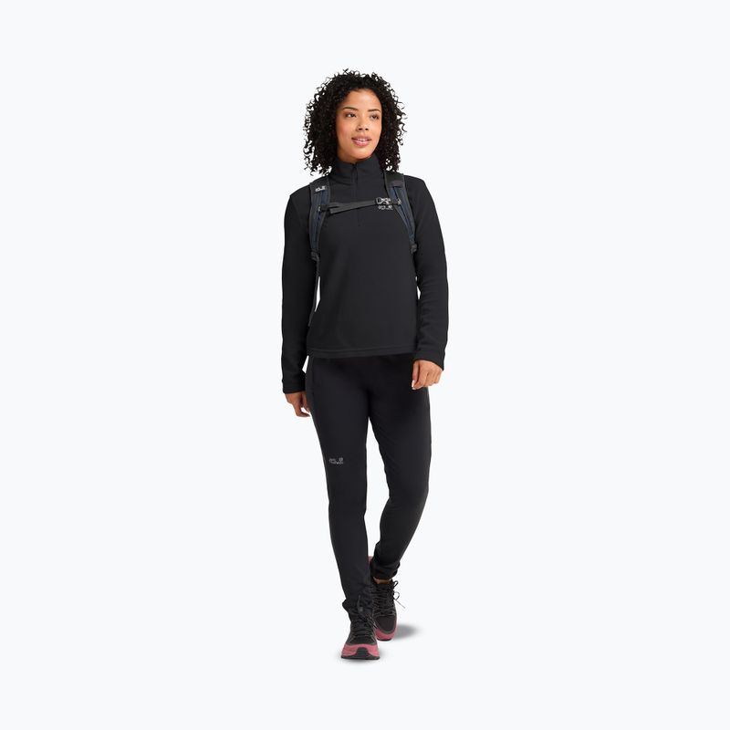 Women's fleece sweatshirt Jack Wolfskin Taunus 100 Half Zip black 2