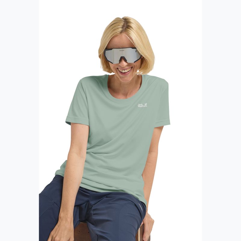 Women's trekking T-shirt Jack Wolfskin Tech T green zinnia 4