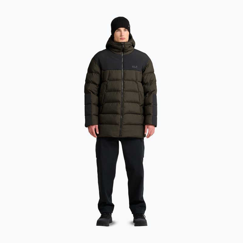 Men's insulated jacket Jack Wolfskin Icy Hollow Hooded obsidian moss 2
