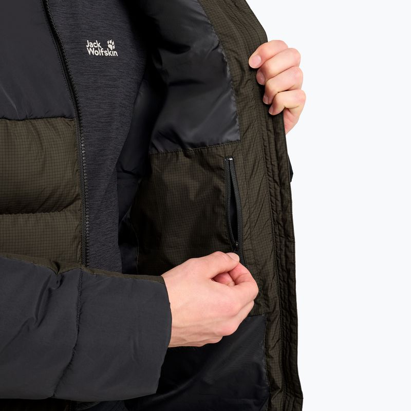 Men's insulated jacket Jack Wolfskin Icy Hollow Hooded obsidian moss 5