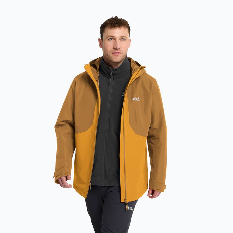 Men's 3-in-1 jacket Jack Wolfskin Stonetrail 3In1 burly yellow jw 4