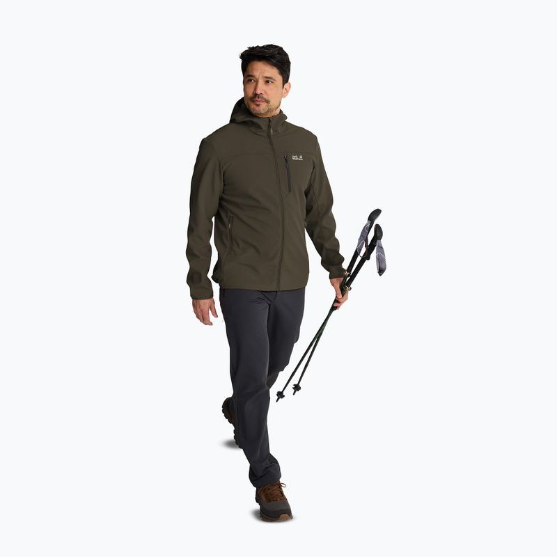 Men's wind jacket Jack Wolfskin Wild Winds Hooded obsidian moss 2