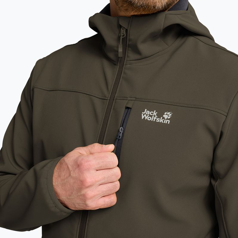 Men's wind jacket Jack Wolfskin Wild Winds Hooded obsidian moss 5