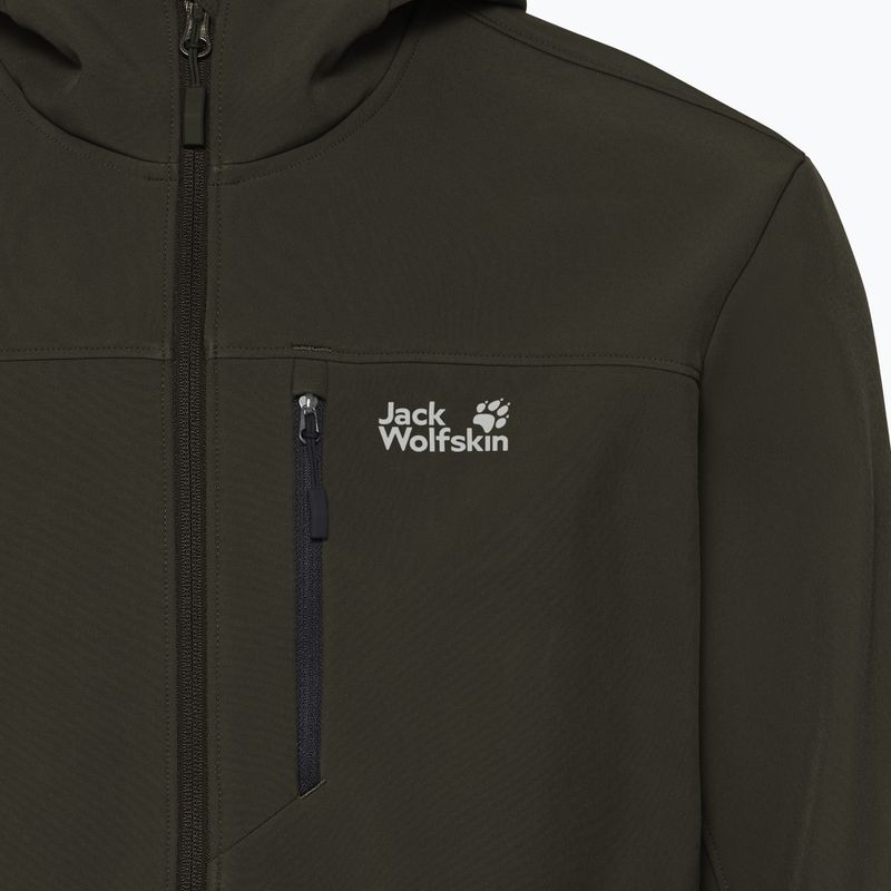 Men's wind jacket Jack Wolfskin Wild Winds Hooded obsidian moss 6