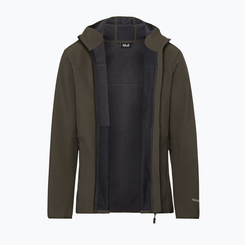 Men's wind jacket Jack Wolfskin Wild Winds Hooded obsidian moss 9