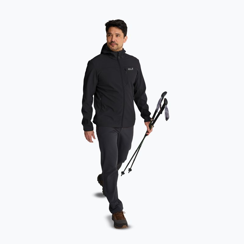 Men's wind jacket Jack Wolfskin Wild Winds Hooded black 3