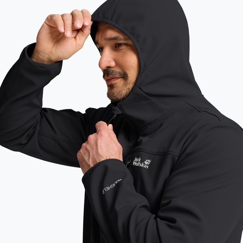 Men's wind jacket Jack Wolfskin Wild Winds Hooded black 4