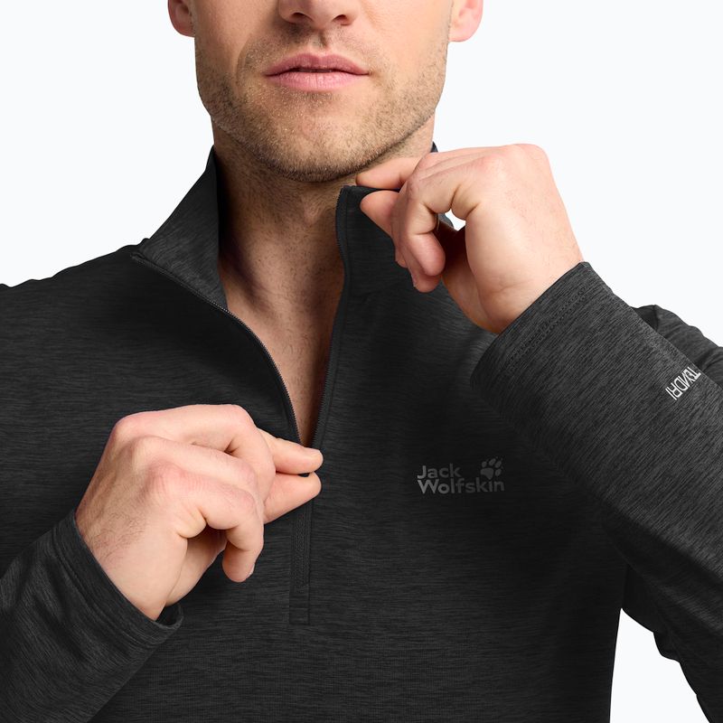 Men's fleece sweatshirt Jack Wolfskin Trail Half Zip black 3
