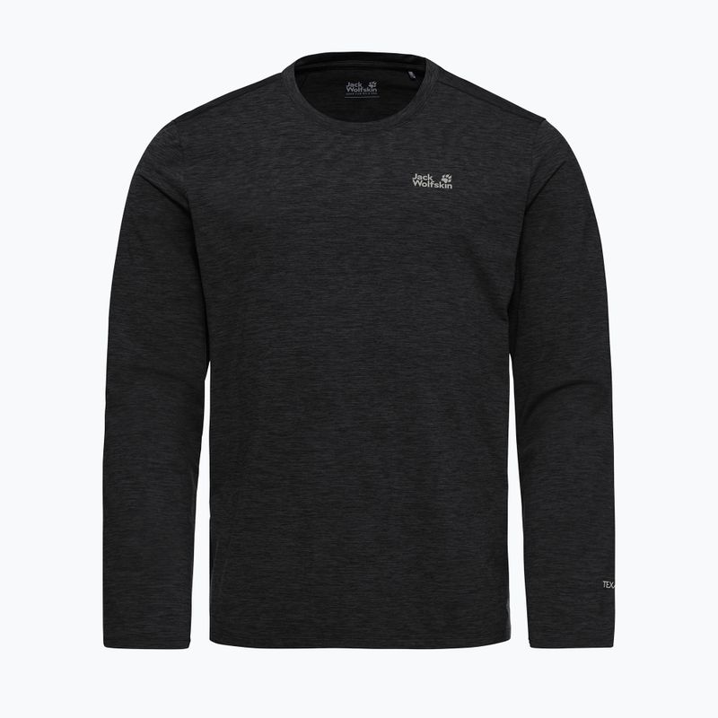 Men's long-sleeve trekking shirt Jack Wolfskin Trail black 5