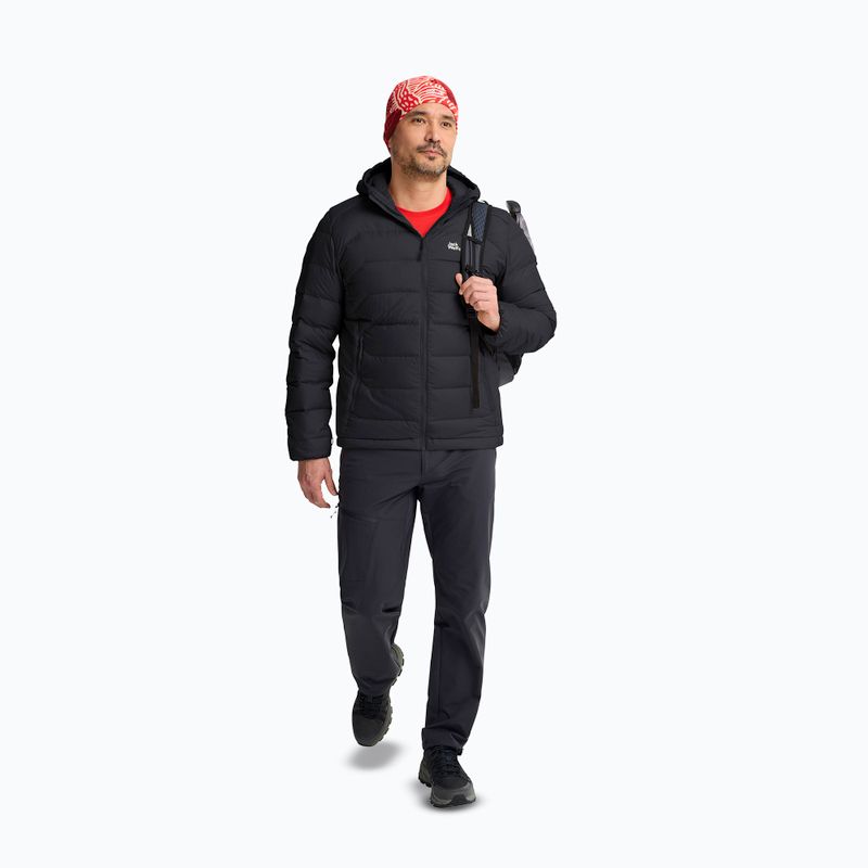 Men's down jacket Jack Wolfskin Wild Pass Down Hoody black 2