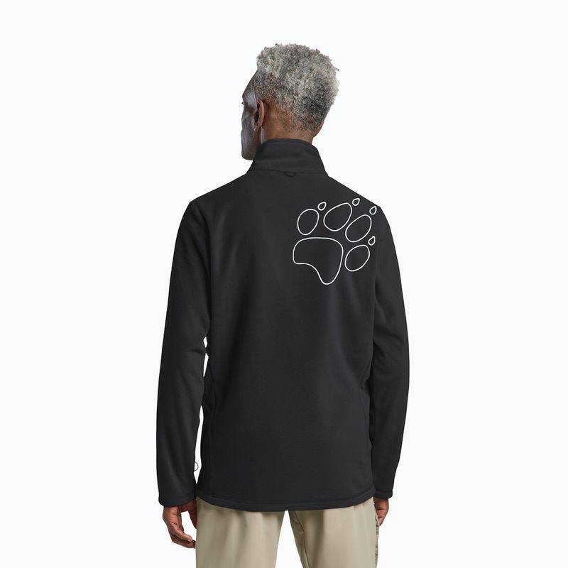 Men's fleece sweatshirt Jack Wolfskin Wild Rebel 200 Full Zip paw black 3