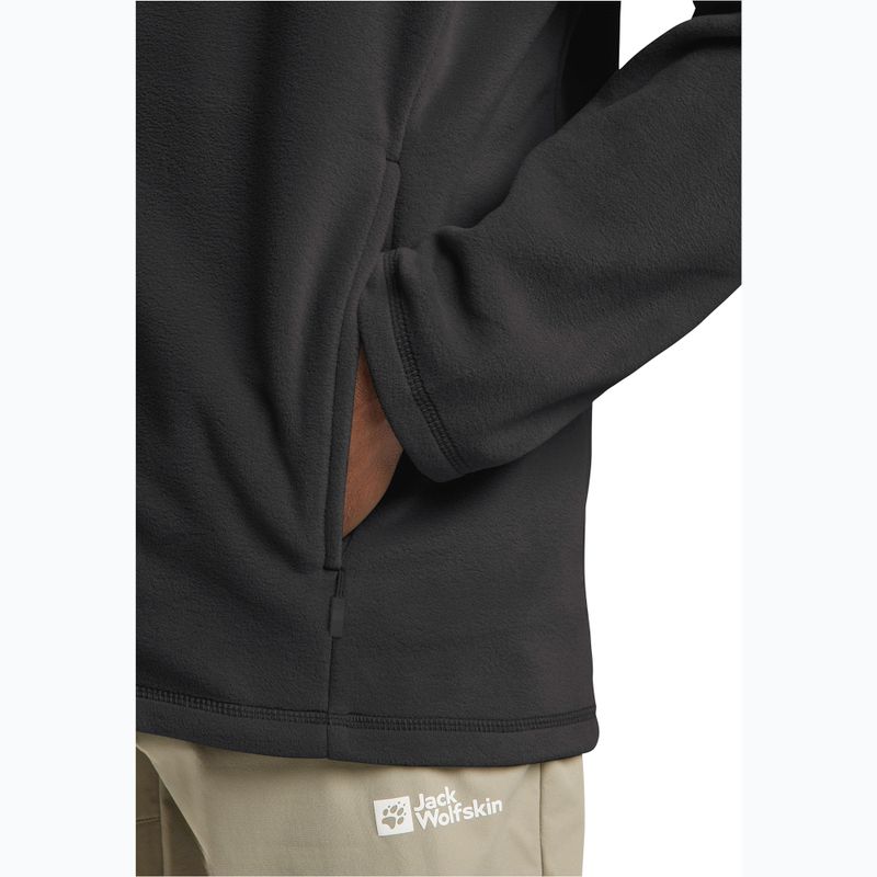 Men's fleece sweatshirt Jack Wolfskin Wild Rebel 200 Full Zip paw black 5