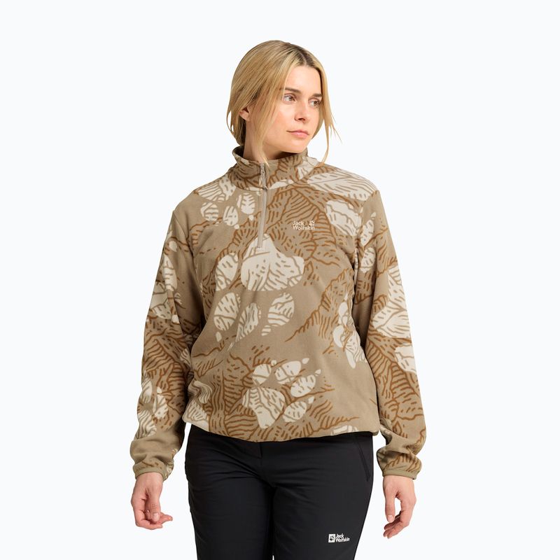 Women's fleece sweatshirt Jack Wolfskin Paw Era 100 Orint Half Zip paw hazel wood
