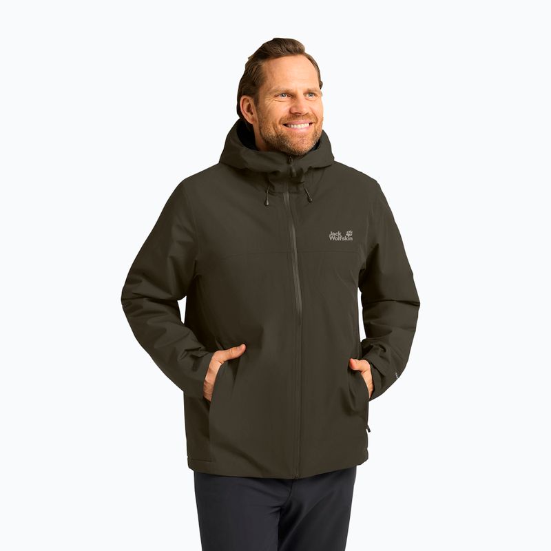 Men's insulated jacket Jack Wolfskin Wisper Ins obsidian moss