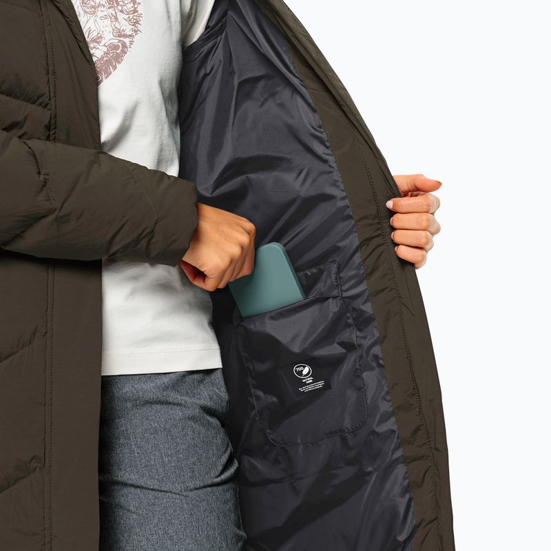 Women's down coat Jack Wolfskin Marienplatz Coat obsidian moss 5