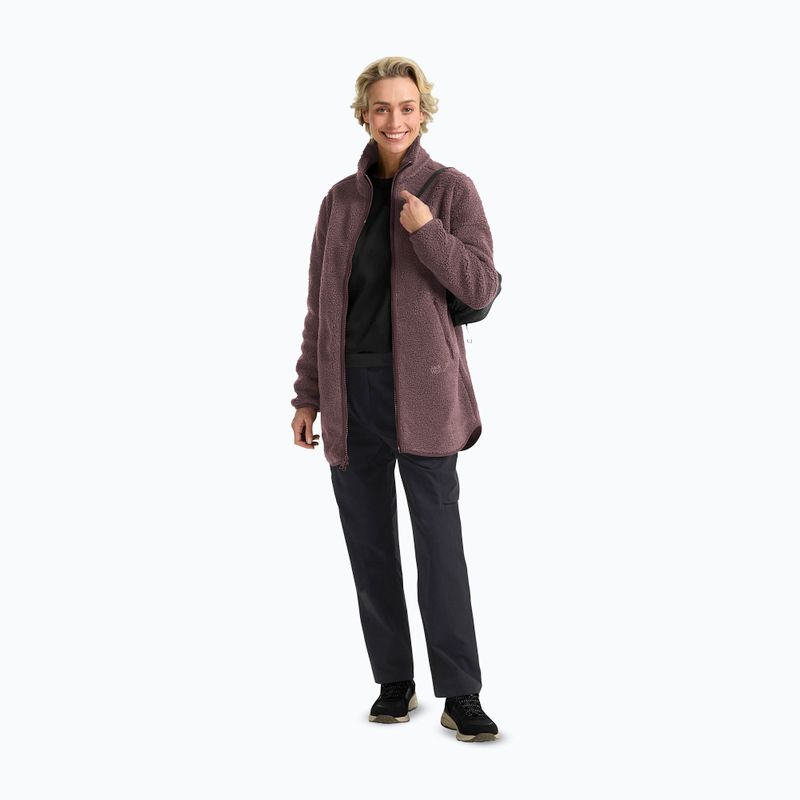 Women's fleece sweatshirt Jack Wolfskin High Curl Coat sheer plum 2