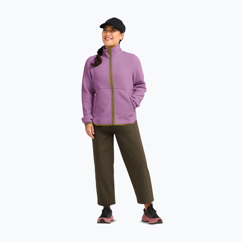 Women's fleece sweatshirt Jack Wolfskin Lite Curl Full Zip vivid orchid 2