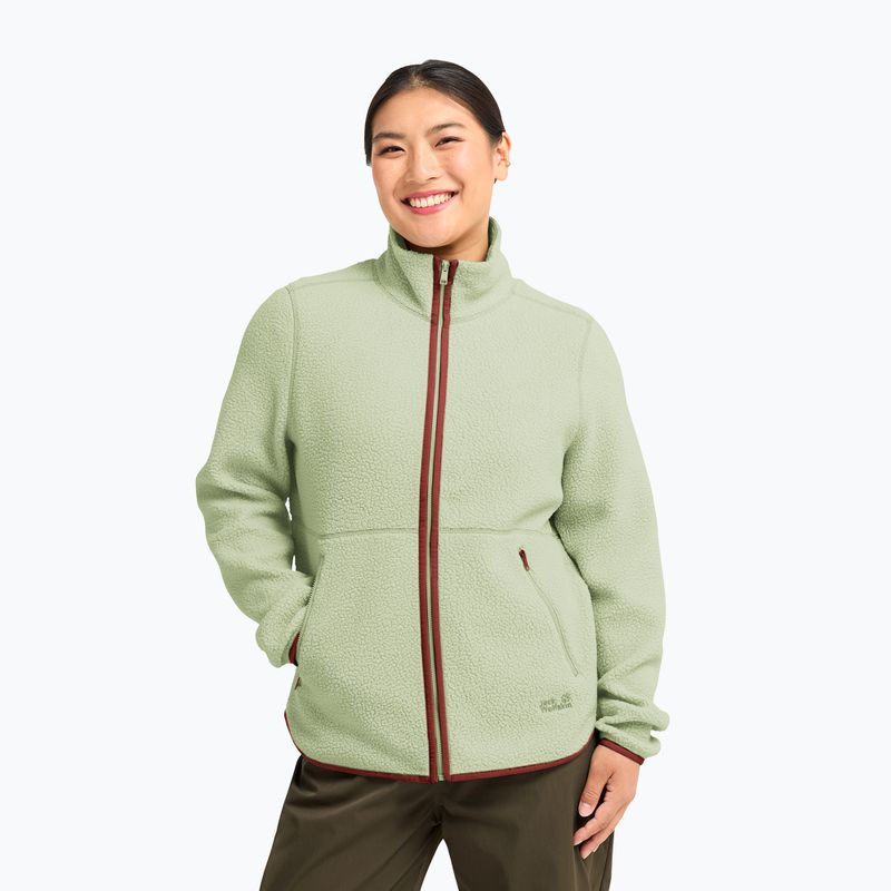 Women's fleece sweatshirt Jack Wolfskin Lite Curl Full Zip melon