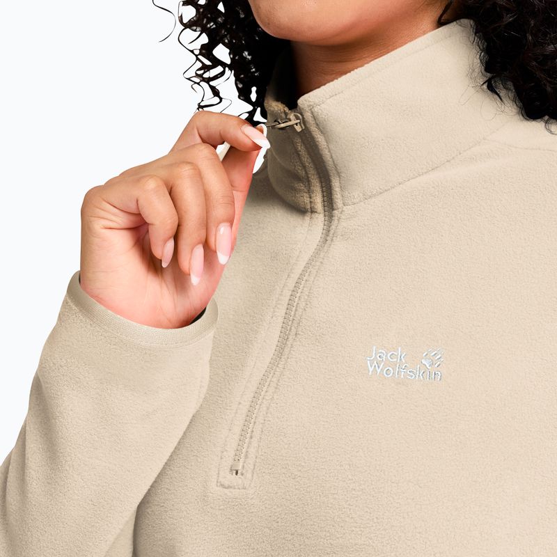 Women's fleece sweatshirt Jack Wolfskin Taunus 100 Half Zip oyster 4
