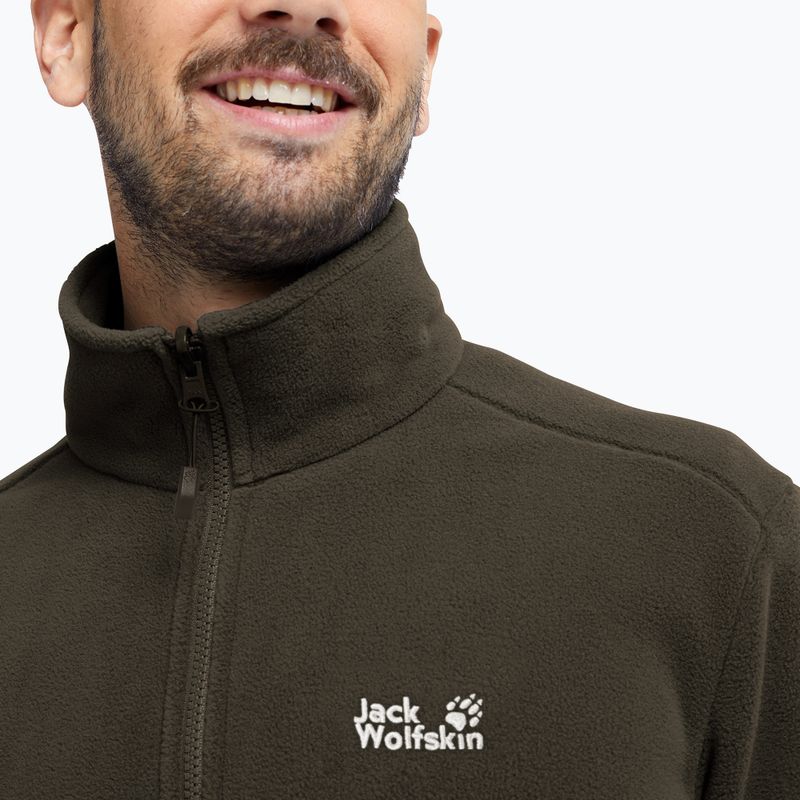 Men's fleece sweatshirt Jack Wolfskin Taunus 200 Full Zip obsidian moss 4