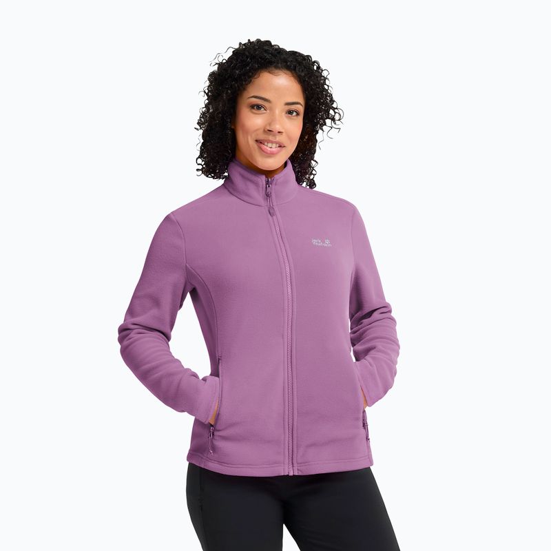 Women's fleece sweatshirt Jack Wolfskin Taunus 100 Full Zip vivid orchid