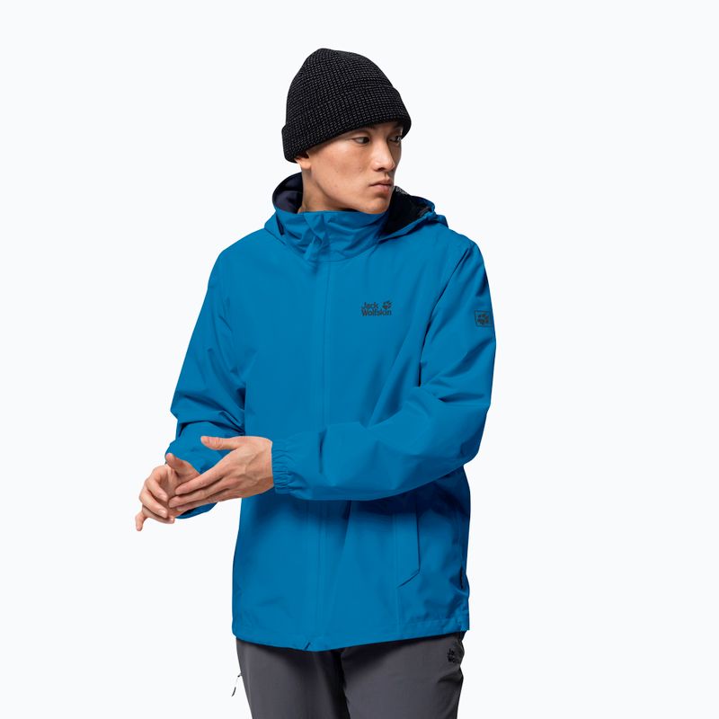 Jack Wolfskin men's Stormy Point rain jacket blue 1111141_1361
