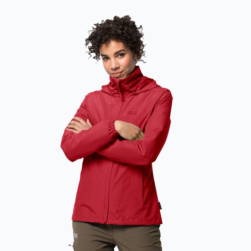 Jack Wolfskin women's Stormy Point rain jacket red 1111201_2178