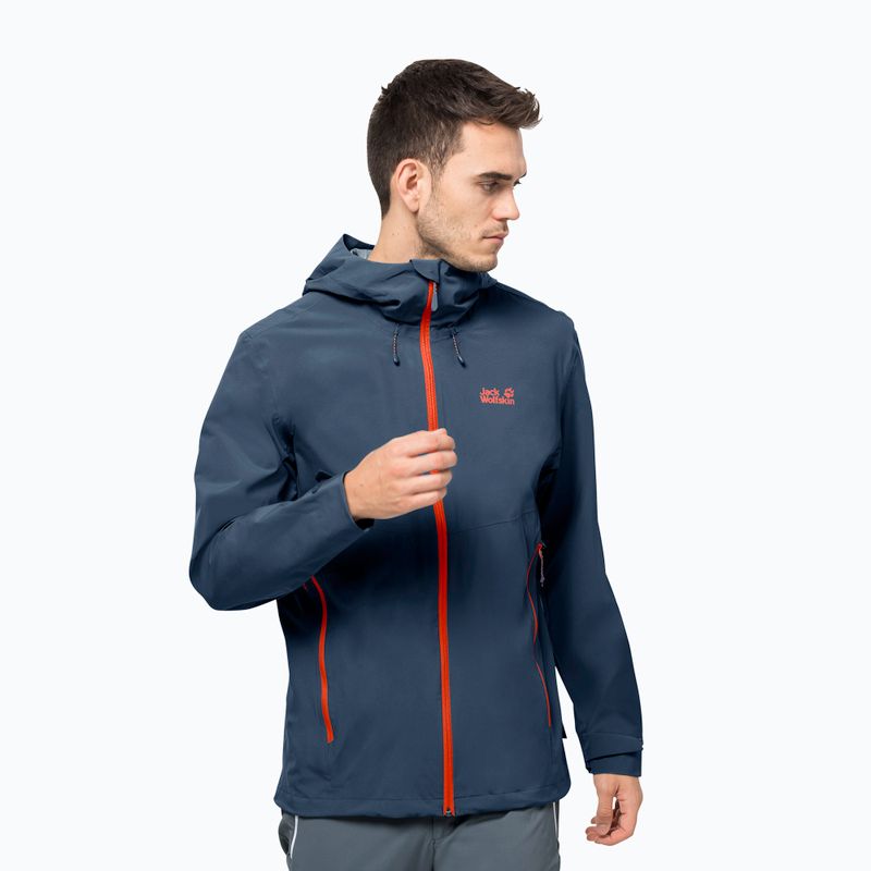 Jack Wolfskin men's Highest Peak 2.5L rain jacket navy blue 1114961_1383
