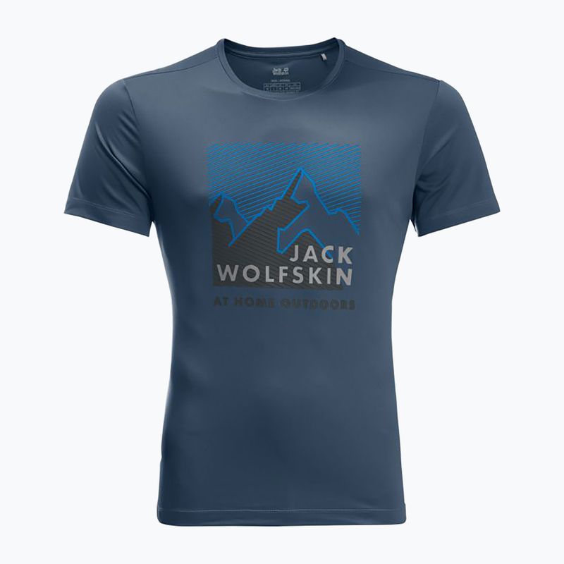 Jack Wolfskin Peak Graphic men's trekking t-shirt blue 1807182_1383
