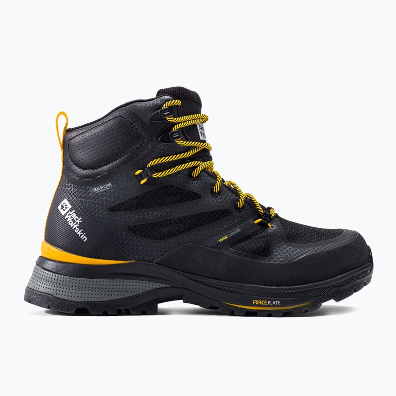 Jack Wolfskin men's Force Striker Texapore Mid trekking boots black/burly yellow xt 4038823 2