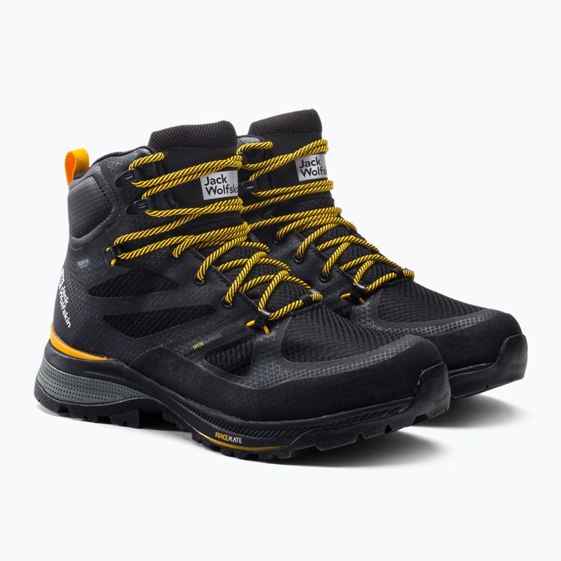 Jack Wolfskin men's Force Striker Texapore Mid trekking boots black/burly yellow xt 4038823 5